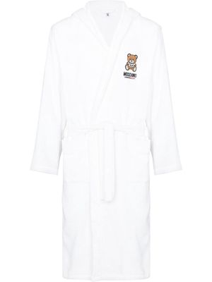 Moschino Teddy-motif bath robe - White