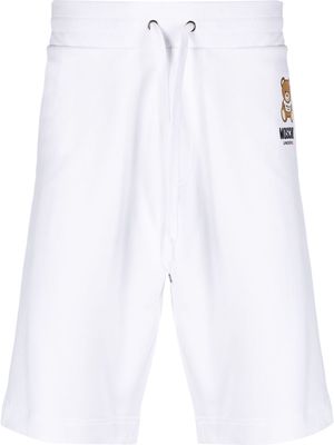 Moschino teddy-print track shorts - White