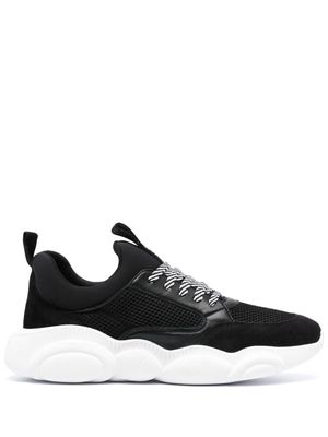 Moschino teddy-sole leather sneakers - Black
