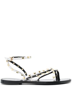 Moschino Teddy-stud leather sandals - White