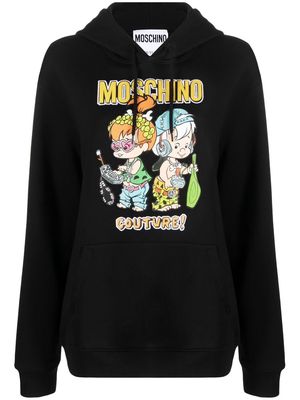Moschino The Flintstones-print hoodie - Black