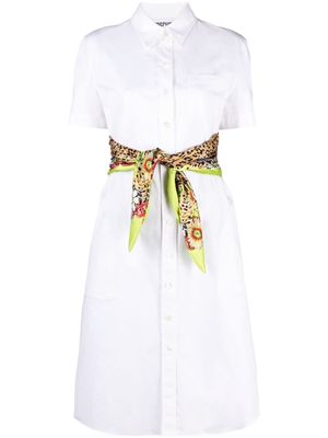 Moschino tied midi shirt dress - White