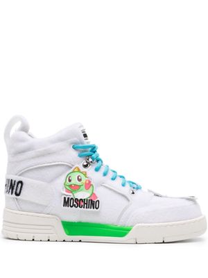 Moschino touch-appliqué high-top sneakers - White