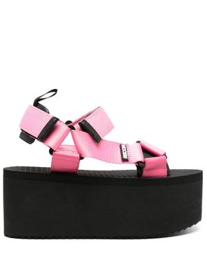 Moschino touch-strap flatform sandals - Black