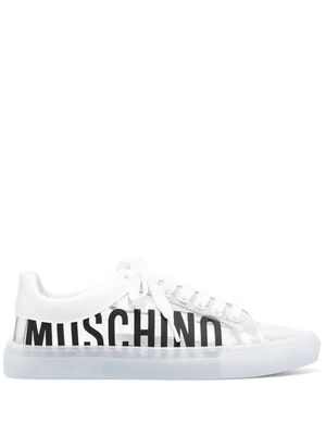 Moschino transparent logo-print low-top sneakers - Grey