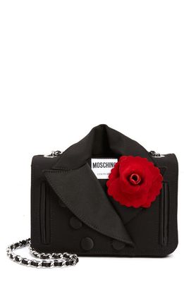 Moschino Tuxedo Biker Crossbody Bag in 0555 Black