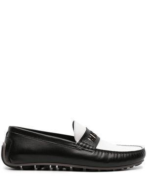 Moschino two-tone leather loafers - Black