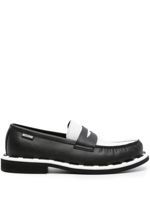 Moschino two-tone leather penny loafers - Black