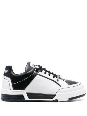Moschino two-tone leather sneakers - Black