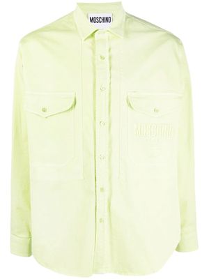 Moschino white embroidered-logo detail shirt - Green