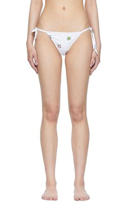 Moschino White Polyester Bikini Bottoms