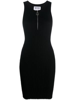 Moschino wide-ribbed sleeveless minidress - Black