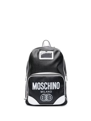 Moschino x Smiley logo-print backpack - Black