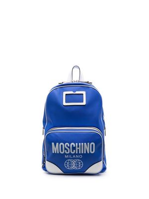 Moschino x Smiley logo-print backpack - Blue