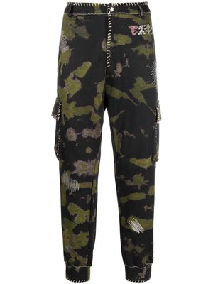 Moschino zip-detail fitted trousers - Green