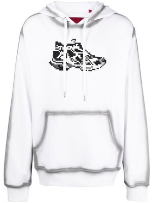 Mostly Heard Rarely Seen 8-Bit Black Runner graphic-print cotton hoodie - White