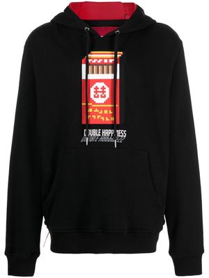 Mostly Heard Rarely Seen 8-Bit Double Happiness cotton hoodie - Black