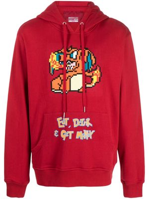 Mostly Heard Rarely Seen 8-Bit Eat, Drink, Money, Dragon cotton hoodie - Red
