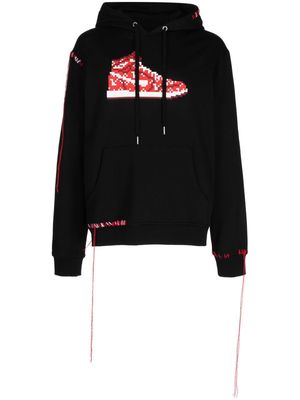 Mostly Heard Rarely Seen 8-Bit embroidered-detail cotton hoodie - Black