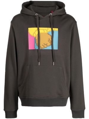 Mostly Heard Rarely Seen 8-Bit fist-print cotton hoodie - Brown