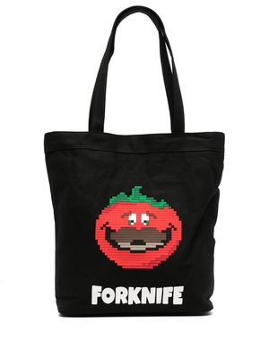 Mostly Heard Rarely Seen 8-Bit Forknife cotton tote bag - Black