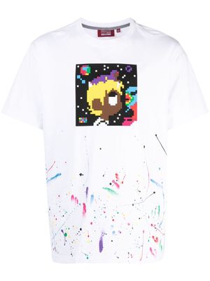 Mostly Heard Rarely Seen 8-Bit Head In The Stars T-shirt - White