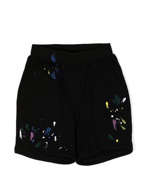 Mostly Heard Rarely Seen 8-Bit Louis paint-splatter track shorts - Black