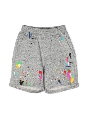 Mostly Heard Rarely Seen 8-Bit Louis paint-splatter track shorts - Grey