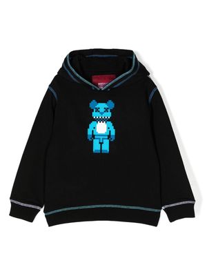 Mostly Heard Rarely Seen 8-Bit Mini Blue Bear hoodie - Black