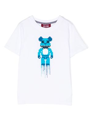 Mostly Heard Rarely Seen 8-Bit Mini Blue Bear T-shirt - White