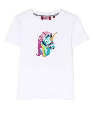 Mostly Heard Rarely Seen 8-Bit Mini Unicorn slogan-print T-shirt - White