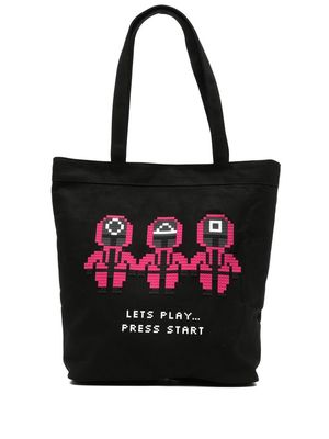 Mostly Heard Rarely Seen 8-Bit Pink Trio cotton tote bag - Black