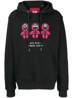 Mostly Heard Rarely Seen 8-Bit Pink Trio drawstring hoodie - Black