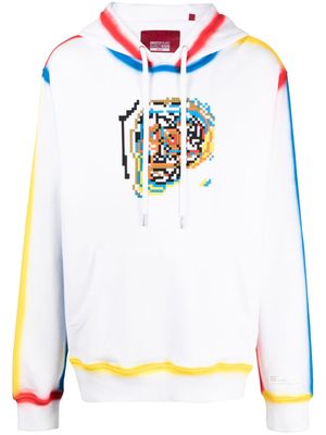 Mostly Heard Rarely Seen 8-Bit Skull Blowing graphic-print cotton hoodie - White