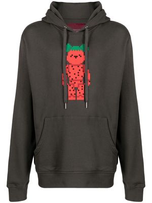 Mostly Heard Rarely Seen 8-Bit Slice of Melon cotton hoodie - Grey