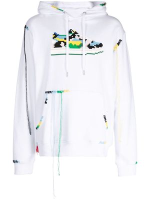 Mostly Heard Rarely Seen 8-Bit sneaker-print cotton hoodie - White