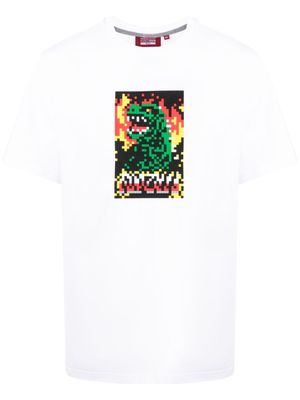 Mostly Heard Rarely Seen 8-Bit The Monster Attacks cotton T-shirt - White