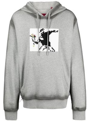 Mostly Heard Rarely Seen 8-Bit Throwing The Bouquet graphic-print cotton hoodie - Grey