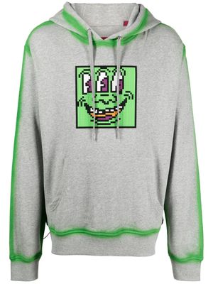 Mostly Heard Rarely Seen 8-Bit Triple The Eyes graphic-print cotton hoodie - Grey
