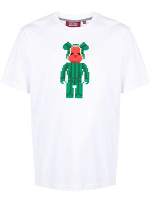 Mostly Heard Rarely Seen 8-Bit Watermelon Bear cotton T-shirt - White