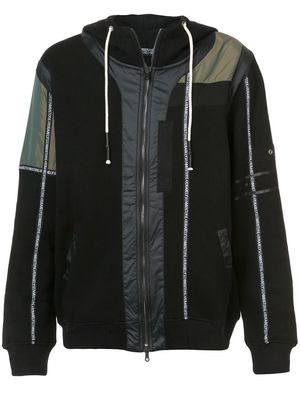 Mostly Heard Rarely Seen branded taping zip up hoodie - Black