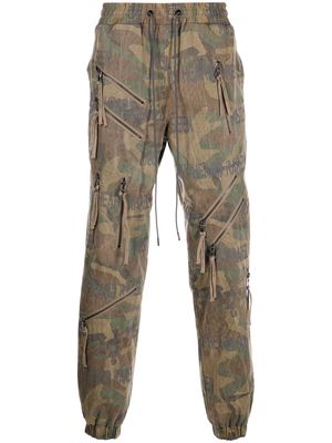 Mostly Heard Rarely Seen camouflage zip-detail trousers - Brown