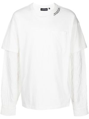 Mostly Heard Rarely Seen Crinkle Woven long-sleeve T-shirt - White