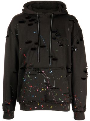 Mostly Heard Rarely Seen distressed painted pullover hoodie - Black