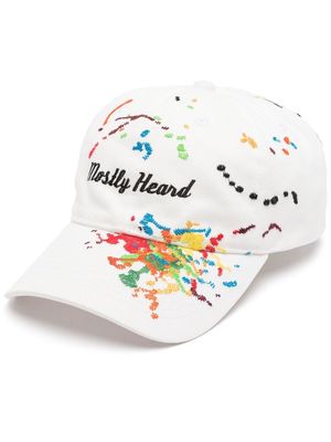 Mostly Heard Rarely Seen embroidered Mostly Heard baseball cap - White