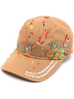 Mostly Heard Rarely Seen embroidered-paint cotton cap - Brown