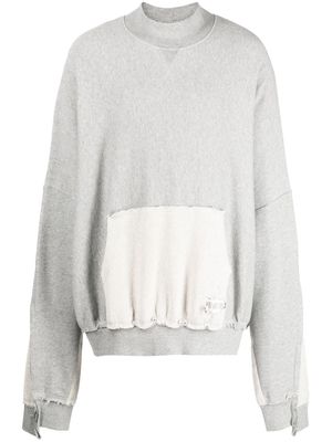 Mostly Heard Rarely Seen exposed-seam brushed cotton sweatshirt - Grey