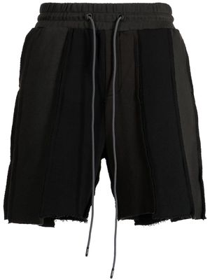 Mostly Heard Rarely Seen exposed-seam cotton track shorts - Black