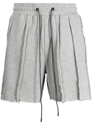 Mostly Heard Rarely Seen exposed-seam cotton track shorts - Grey