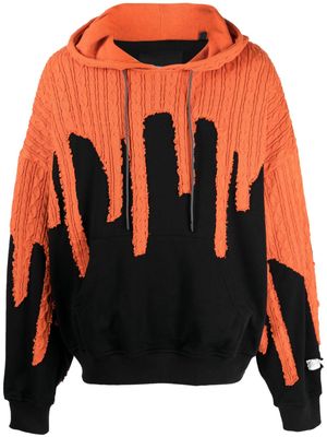 Mostly Heard Rarely Seen Extreme Drip panelled cotton hoodie - Orange